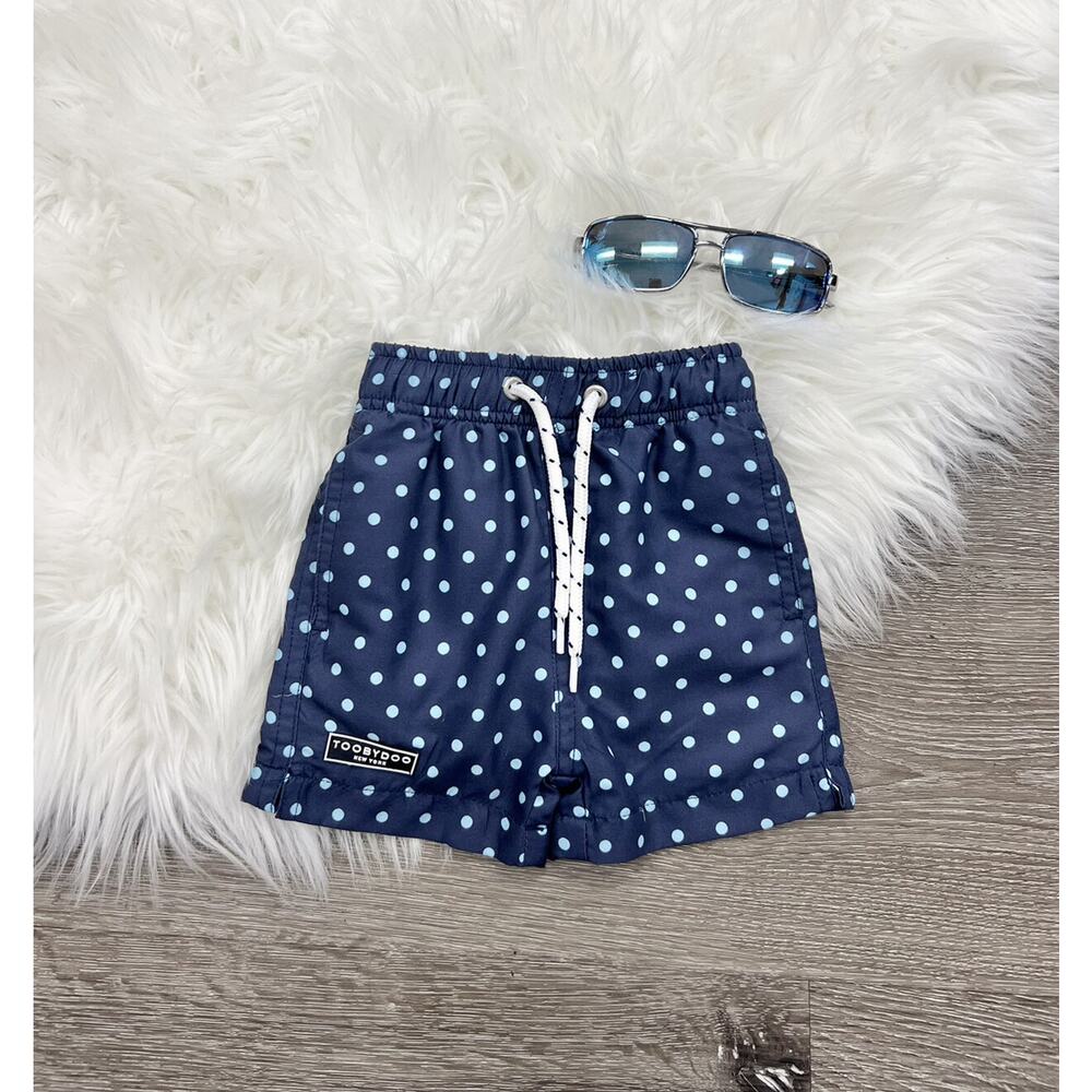 Toobydoo Navy/Light Blue‎ Polka Dot Swim Short 3/6month